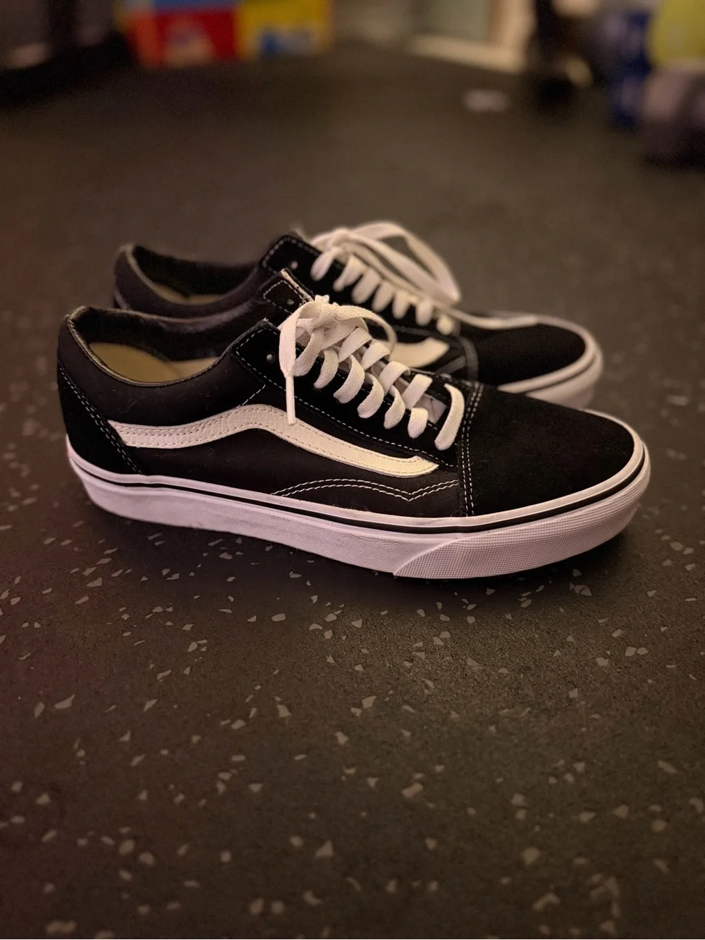 Vans Black and White Low-Top Skate Sneakers